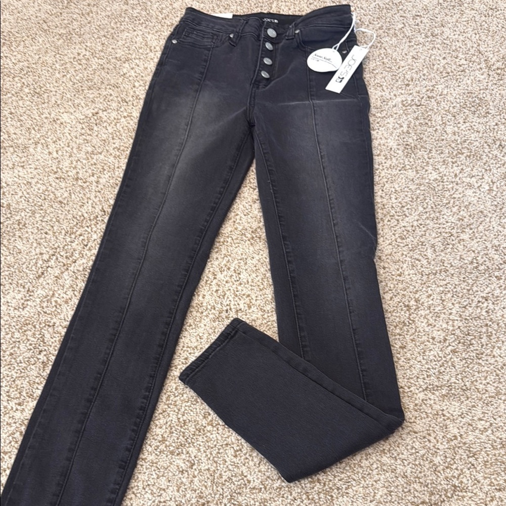 Girls Black High-Waisted Jeans